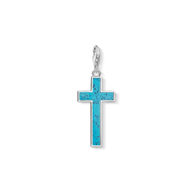 Thomas Sabo Charm-Anhänger Türkises Kreuz Y0021-404-17